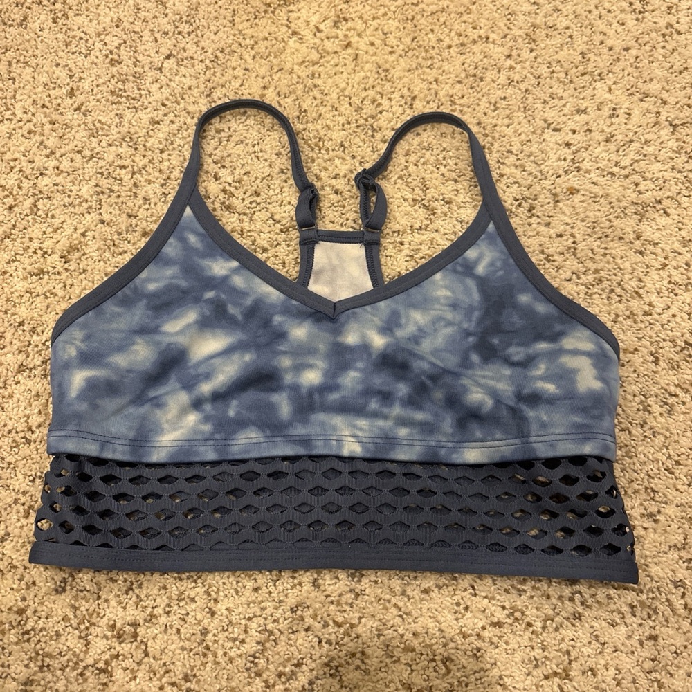 PINK Victoria's Secret Navy Tie-Dye Mesh Sports Bra